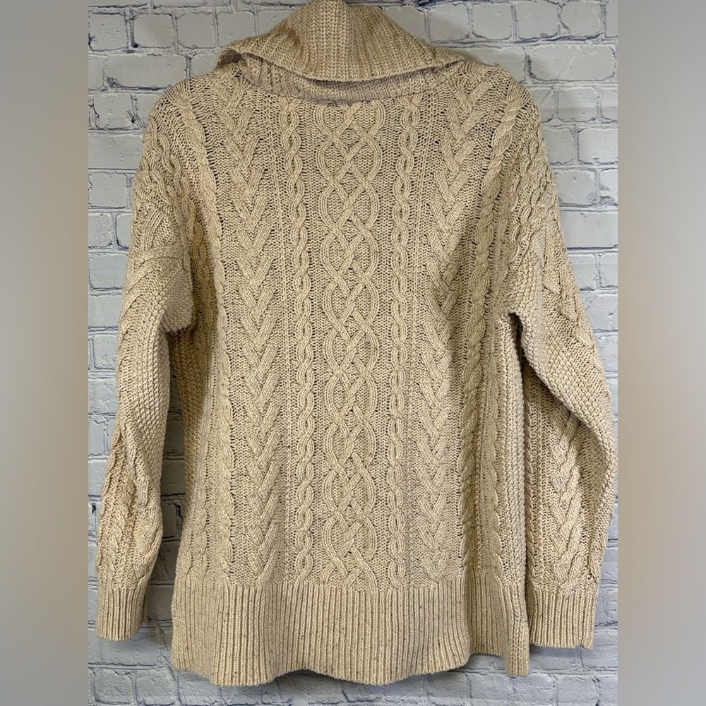 Lauren Ralph Lauren Cream Classic Cable Knit Cottagecore Turtleneck Sweater XL - Picture 2 of 13